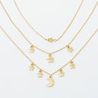 Starred Up Chain Anklet, Set of 3
