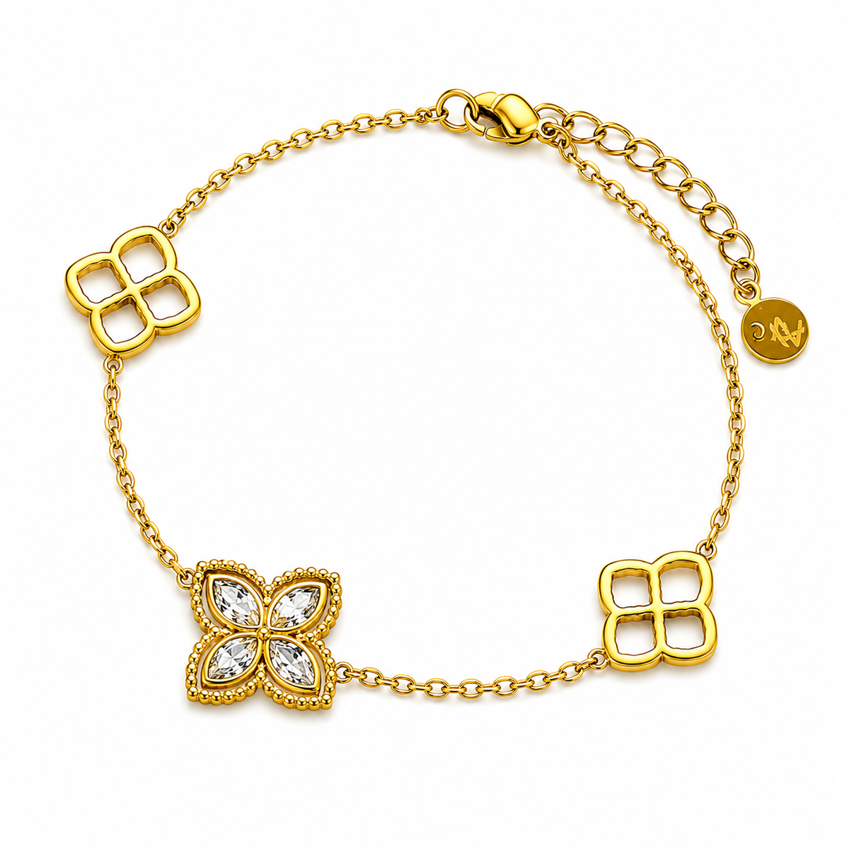 18K Clover Charm Bracelet