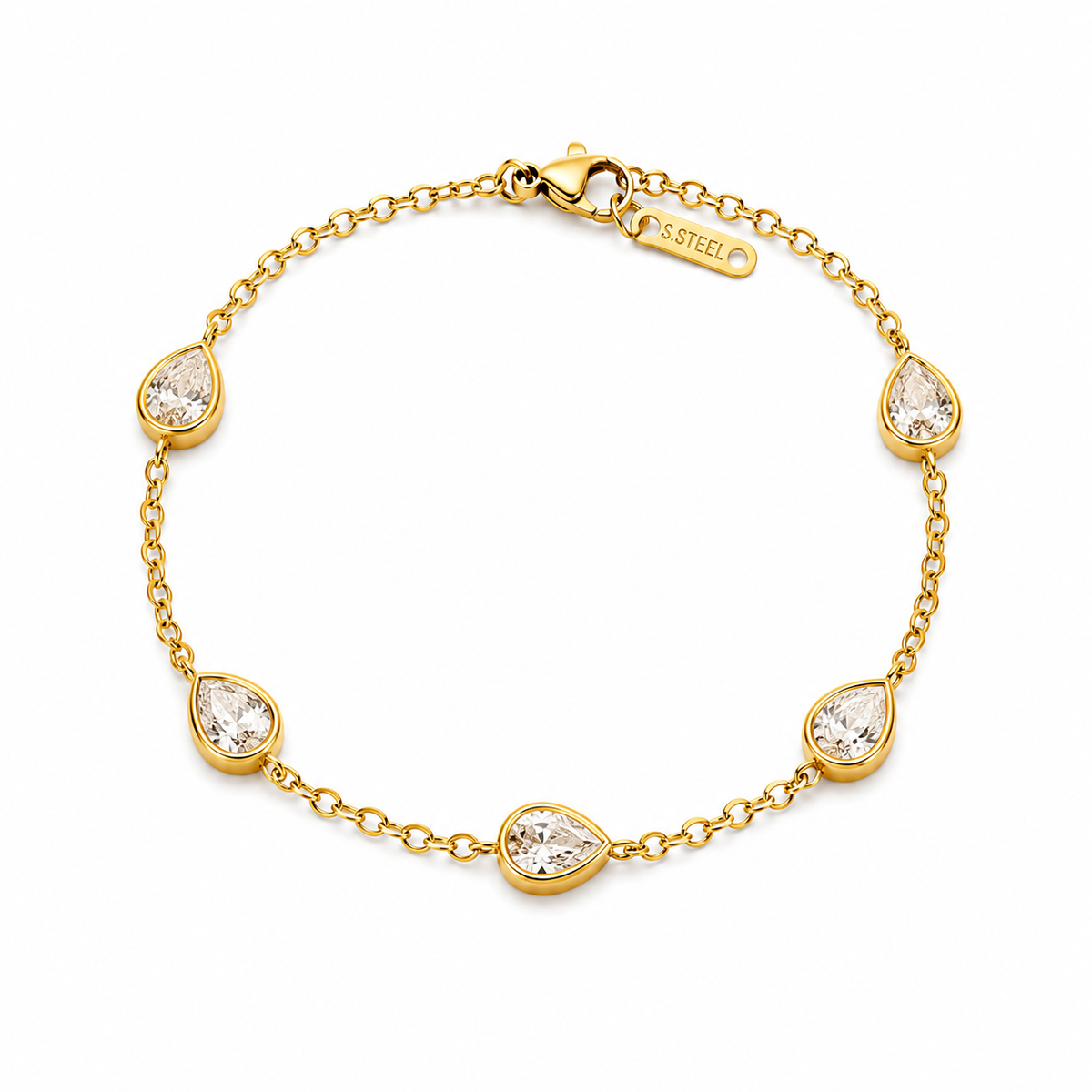 18K Teardrop Crystal Bracelet