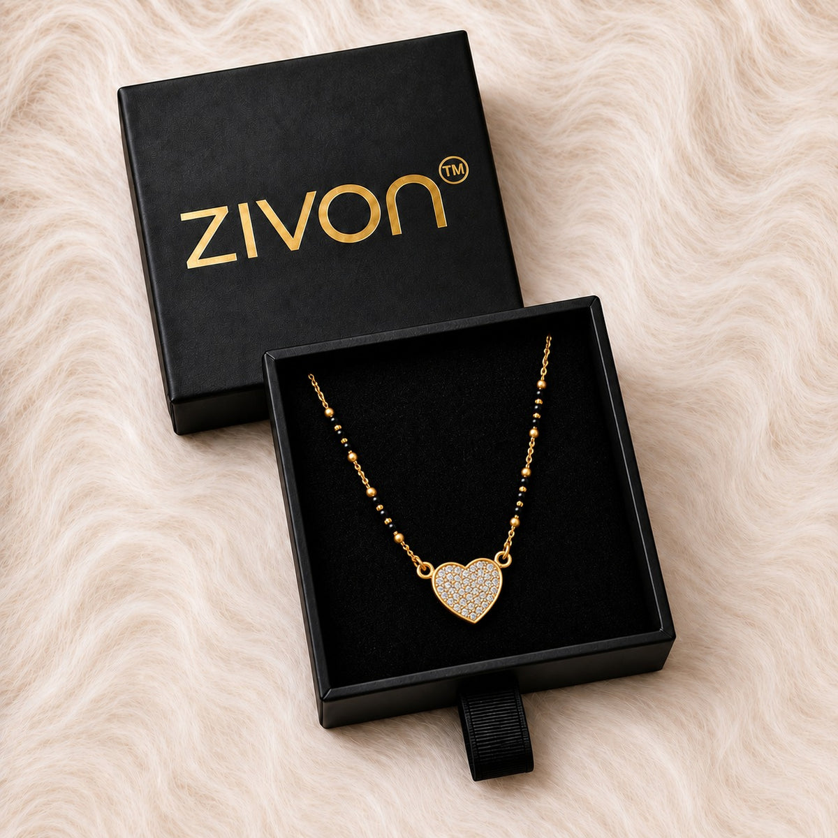 Zivon Celeste 18K Gold Plated Heart Mangalsutra