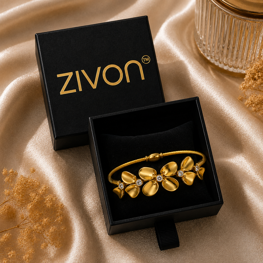 18K Floral Cable Bracelet