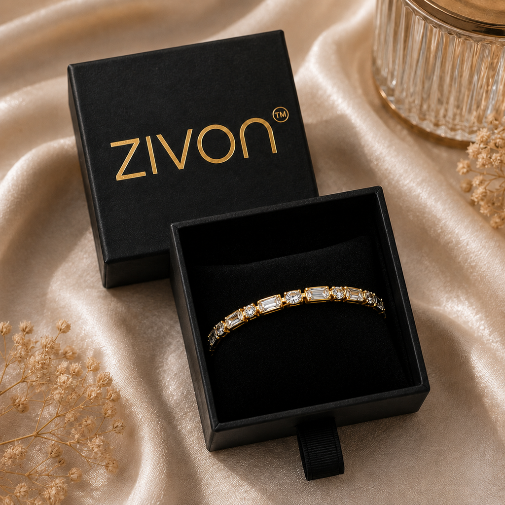 18K Dual-Cut Crystal Tennis Bracelet