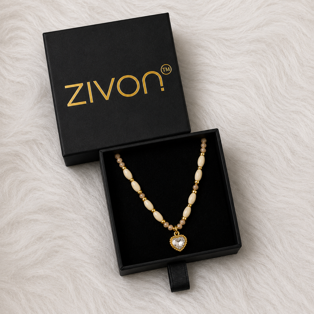 18K Heart Pearl Necklace