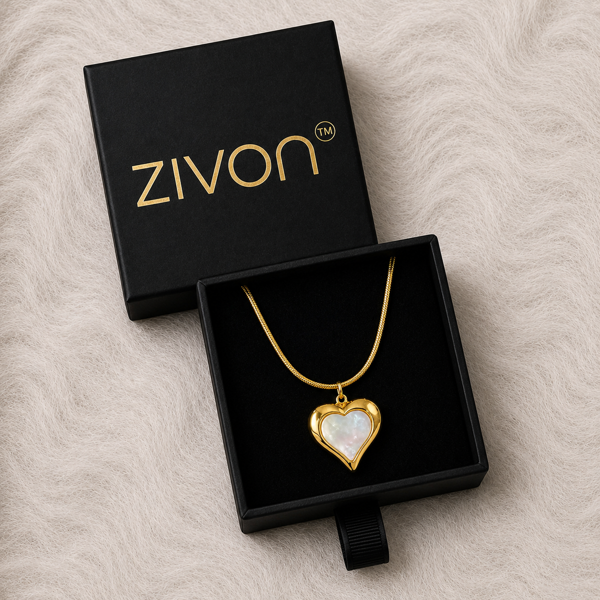 18K Pearl Heart Necklace