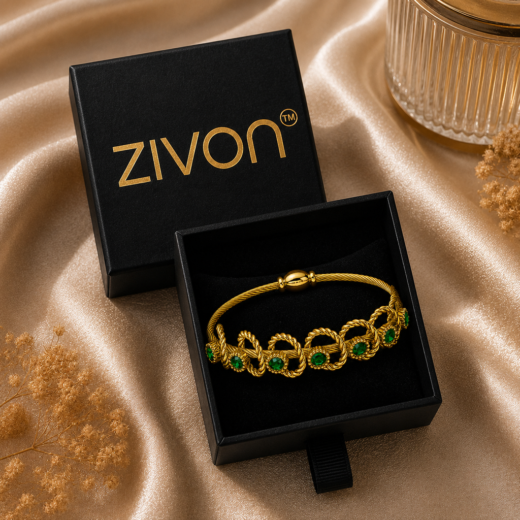 18K Emerald Rope Cable Bracelet