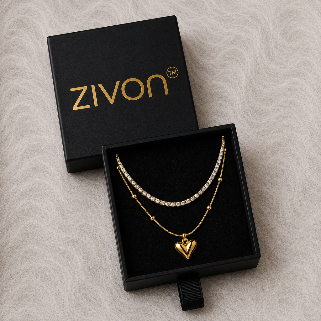 18K Layered Heart Necklace