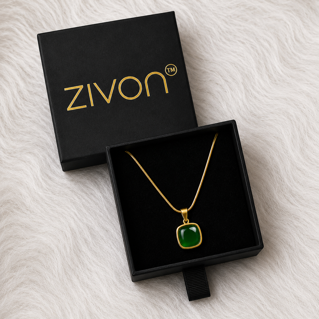 18K Gold Plated Jade Necklace