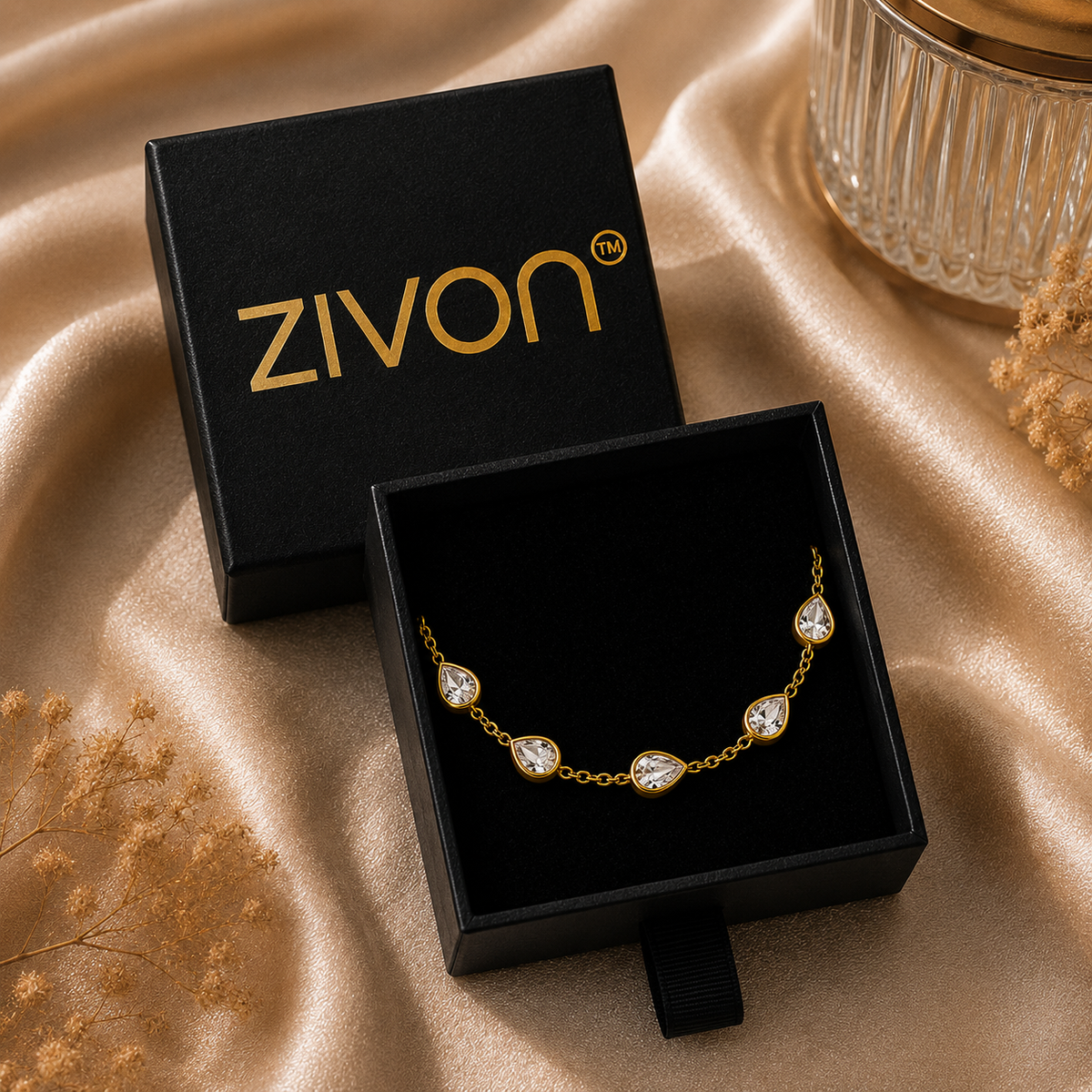 18K Teardrop Crystal Bracelet