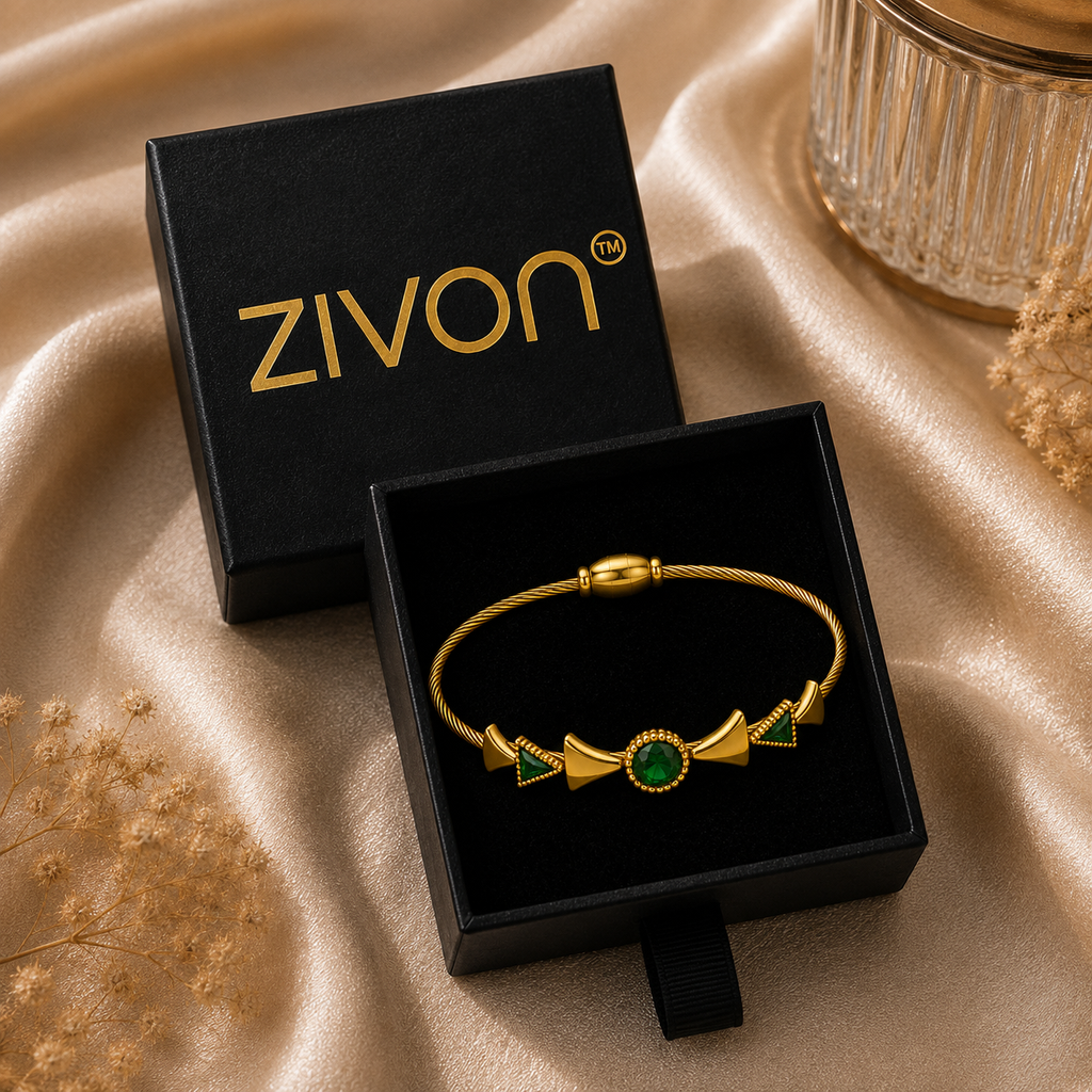 18K Emerald Crystal Cable Bracelet