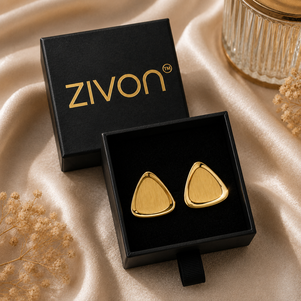 18K Minimalist Triangle Stud Earrings