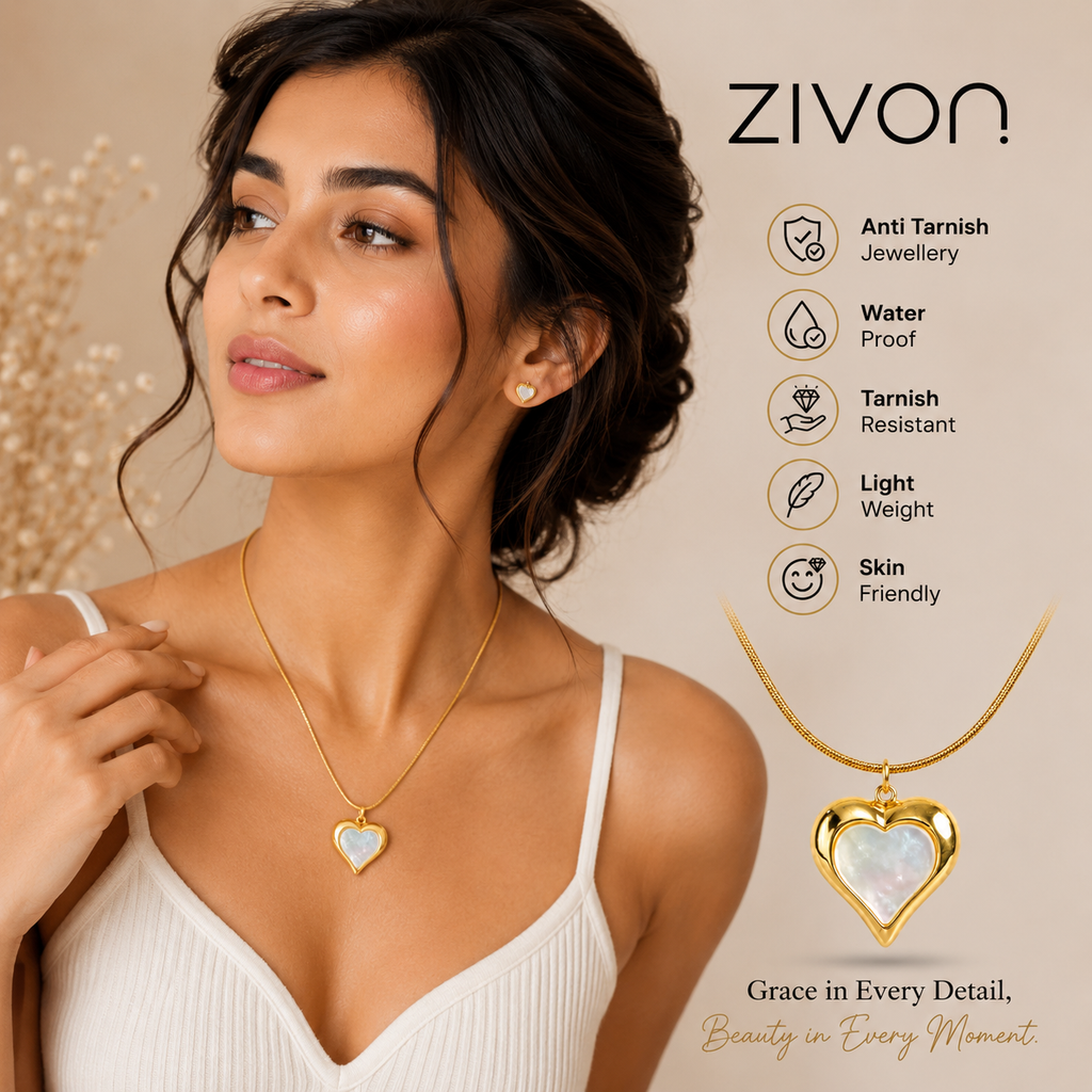 18K Pearl Heart Necklace