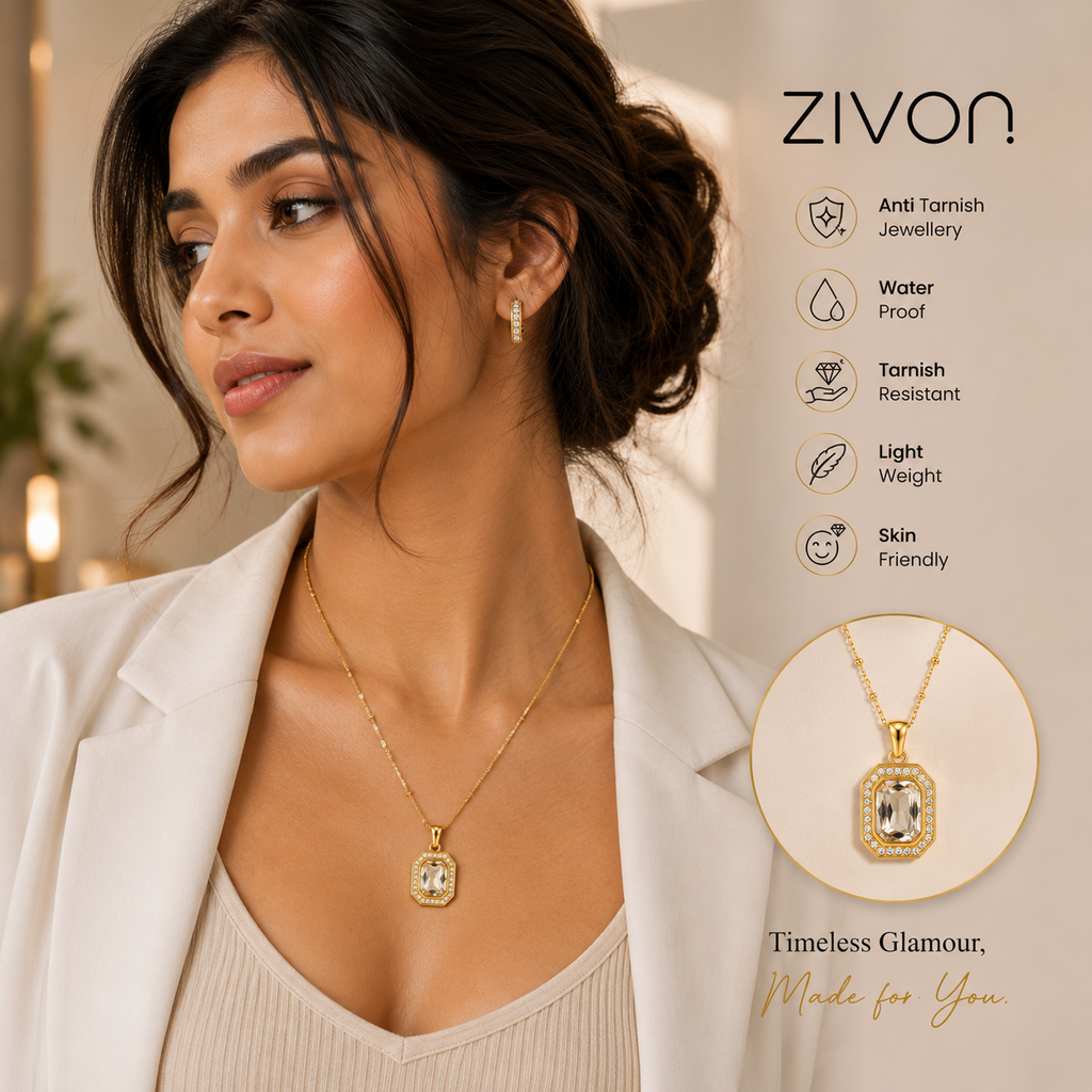 18K Gold Plated Aura Pendant Necklace