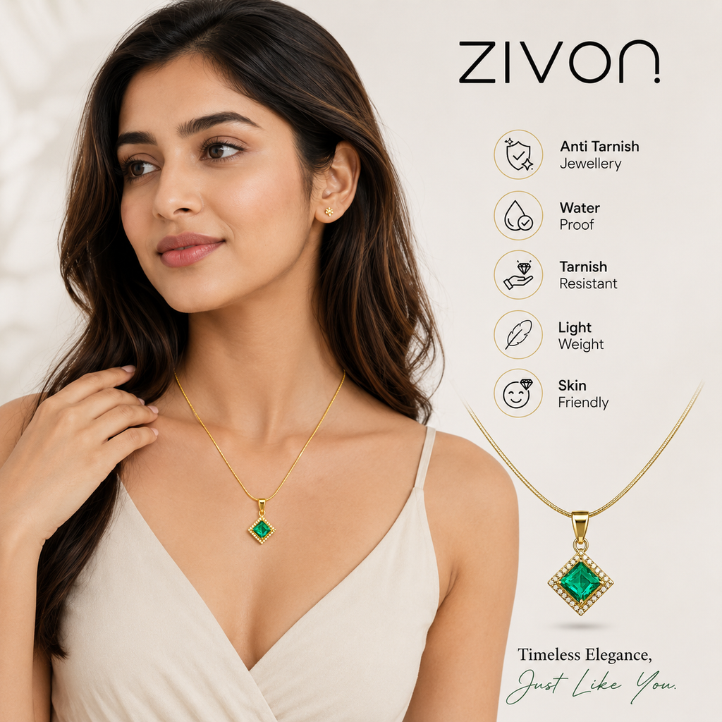 18K Emerald Spark Necklace