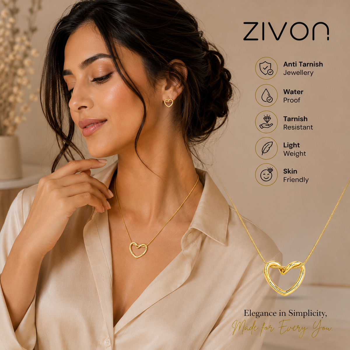 18K Infinity Heart Necklace