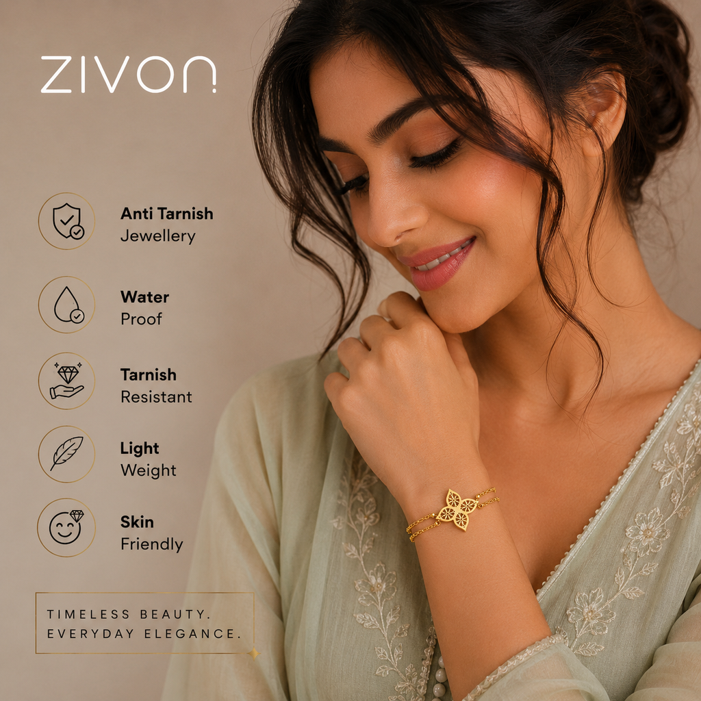 18K Floral Motif Chain Bracelet