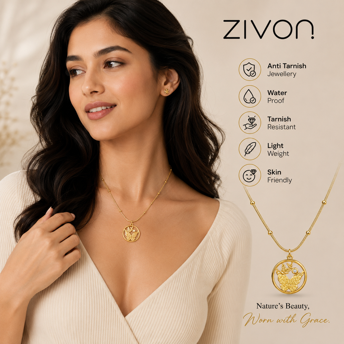 18K Butterfly Bloom Necklace