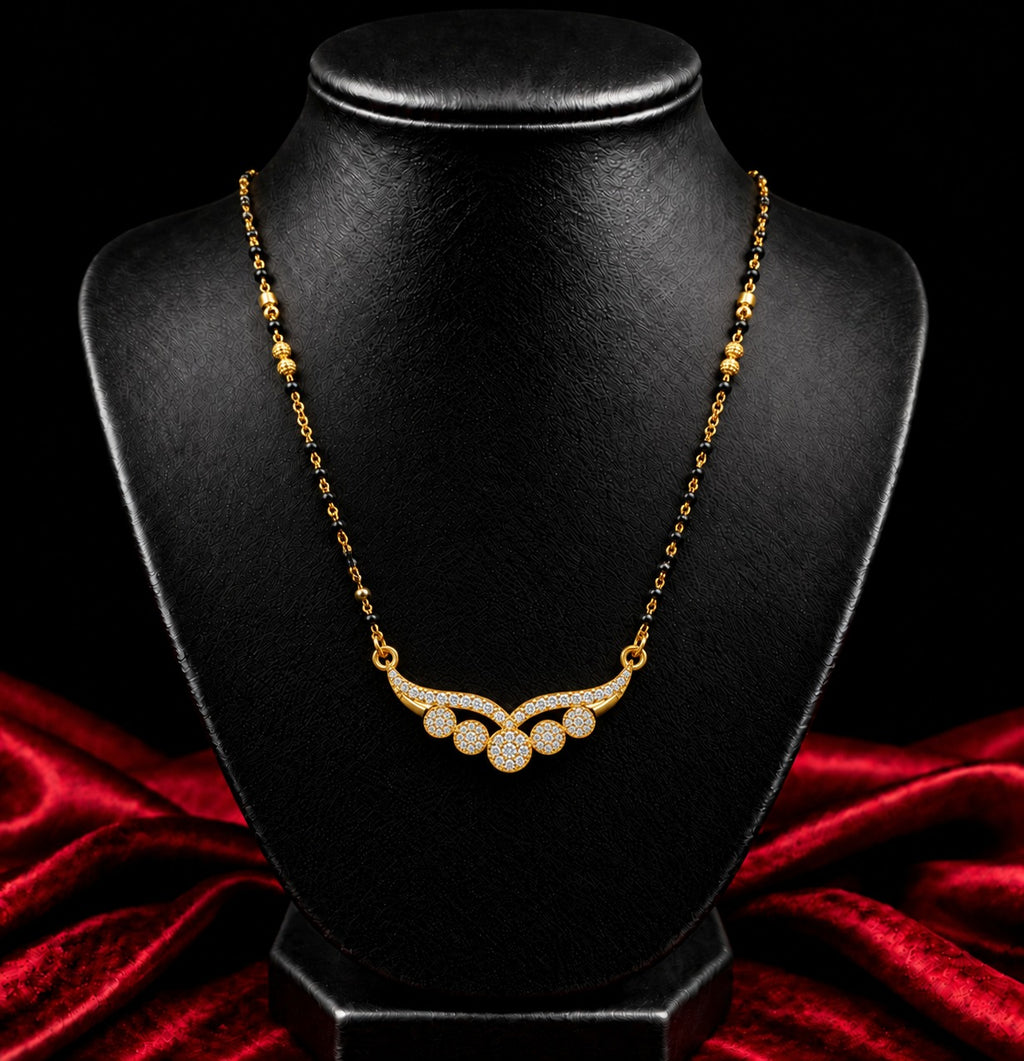18K Gold Tone Royal Floral Drop Mangalsutra