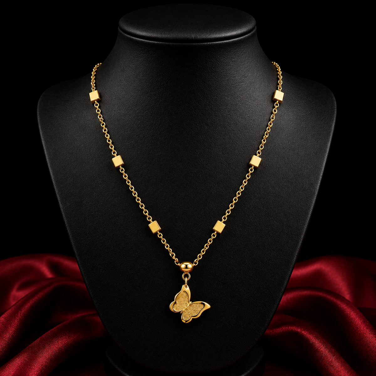 18K Gold Plated Golden Butterfly Necklace