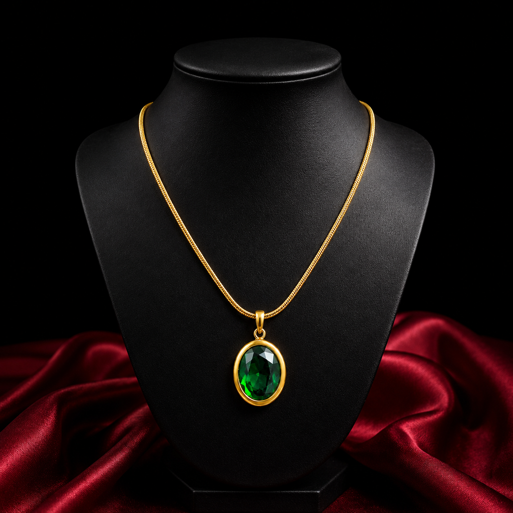 18K Emerald Necklace