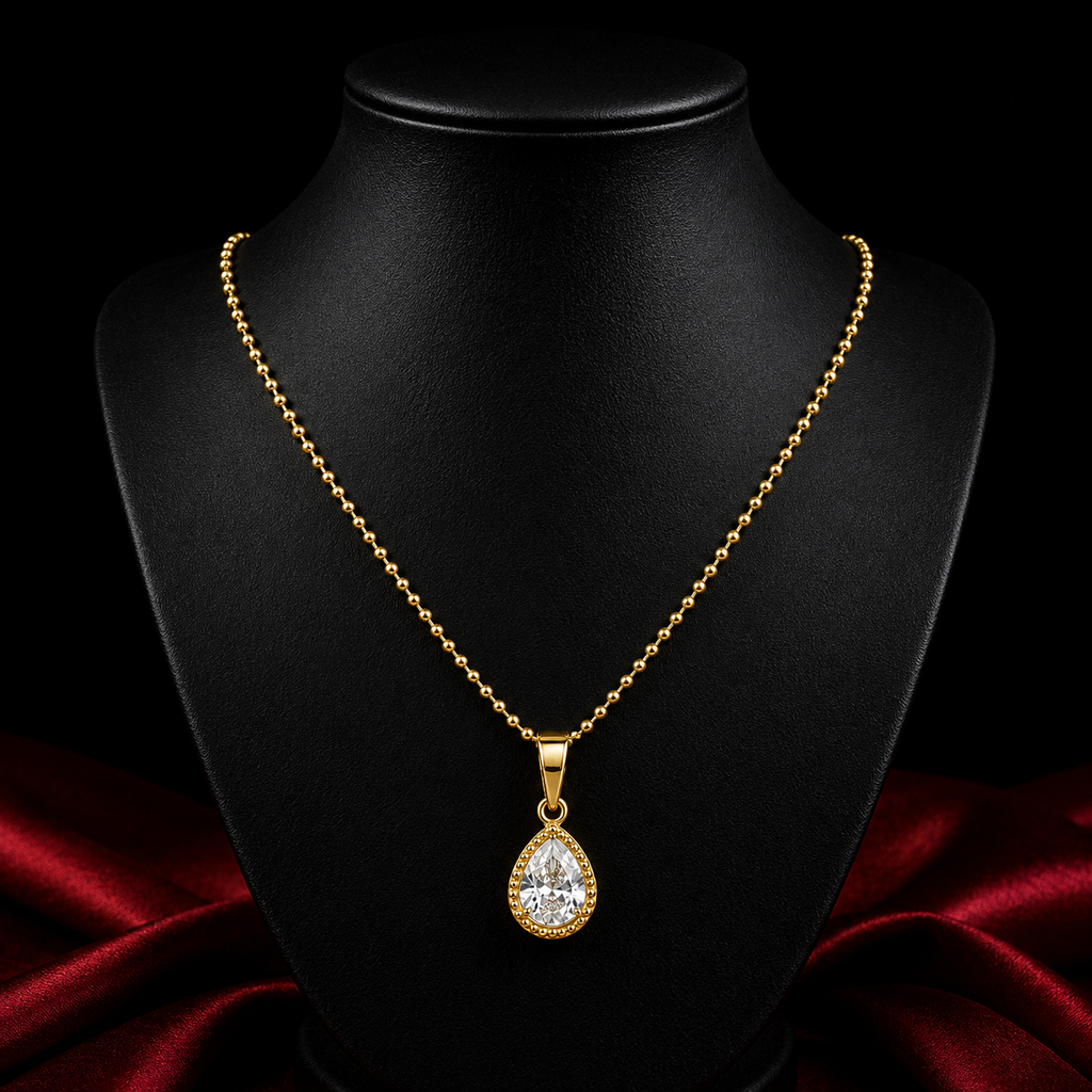 18K Crystal Drop Necklace