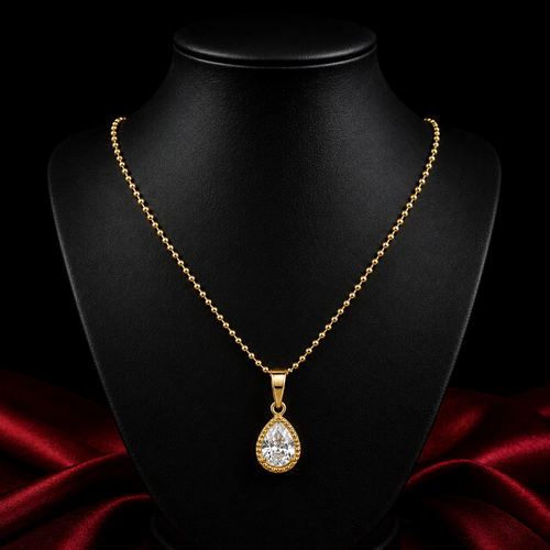 18K Crystal Drop Necklace
