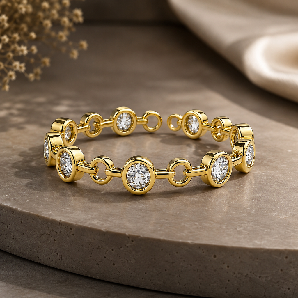18K Crystal Link Eternity Ring