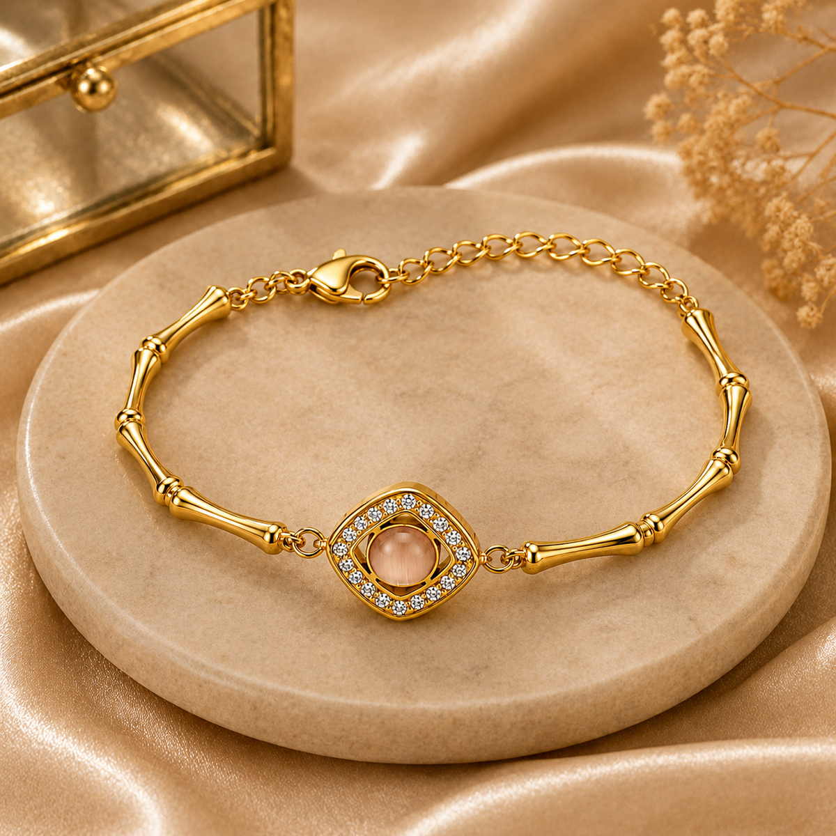 18K Evil Eye Crystal Bracelet