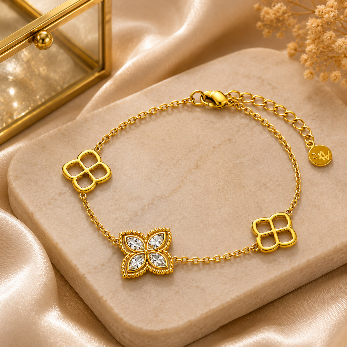 18K Clover Charm Bracelet