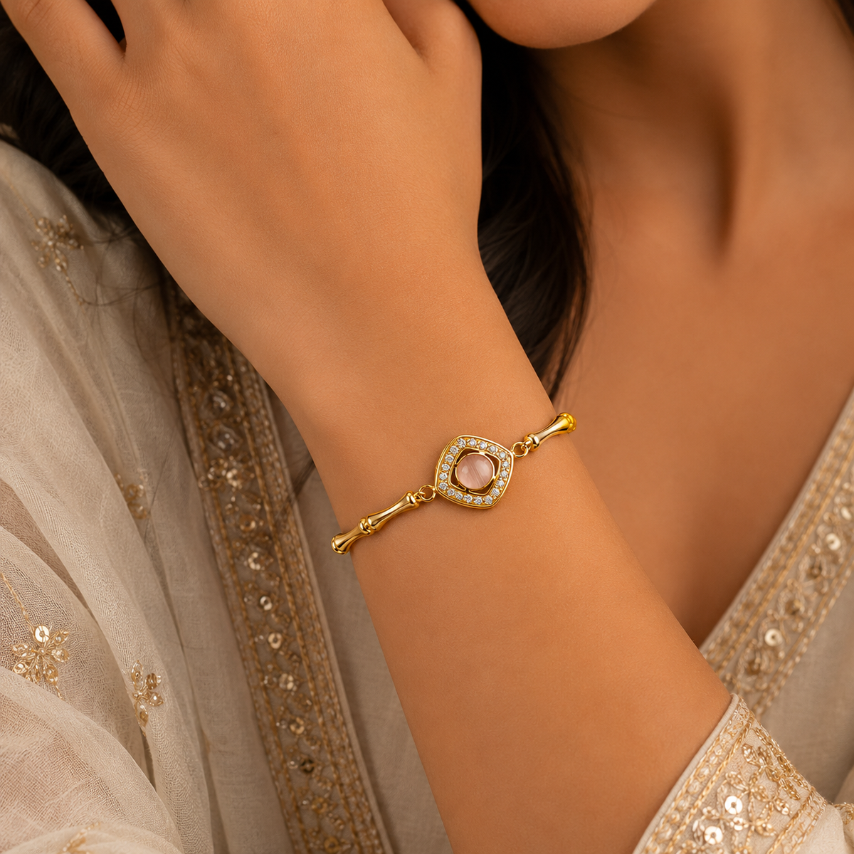 18K Evil Eye Crystal Bracelet