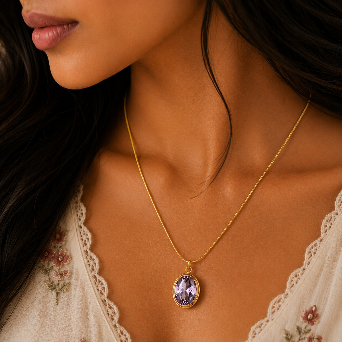 18K Gold Plated Crystal Necklace