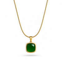18K Gold Plated Jade Necklace