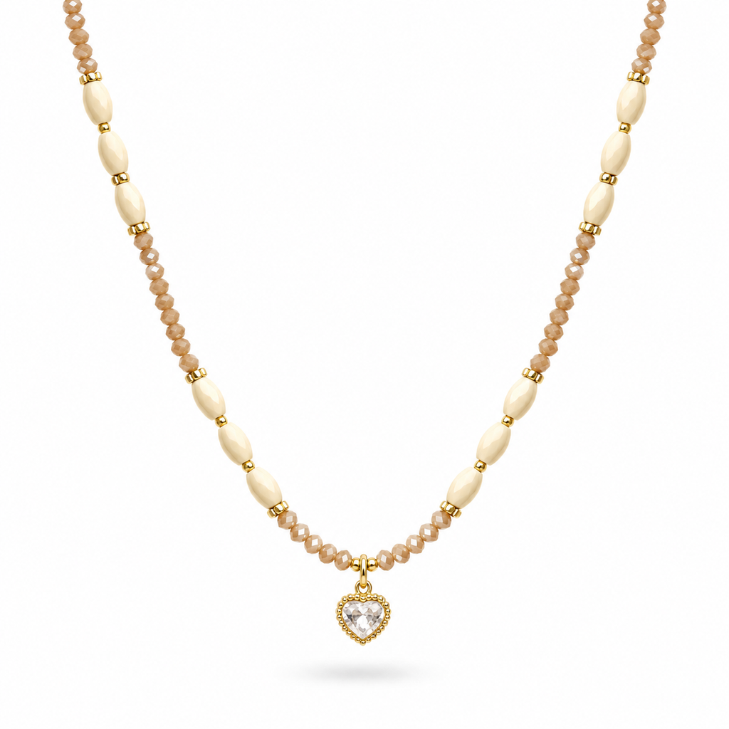18K Heart Pearl Necklace