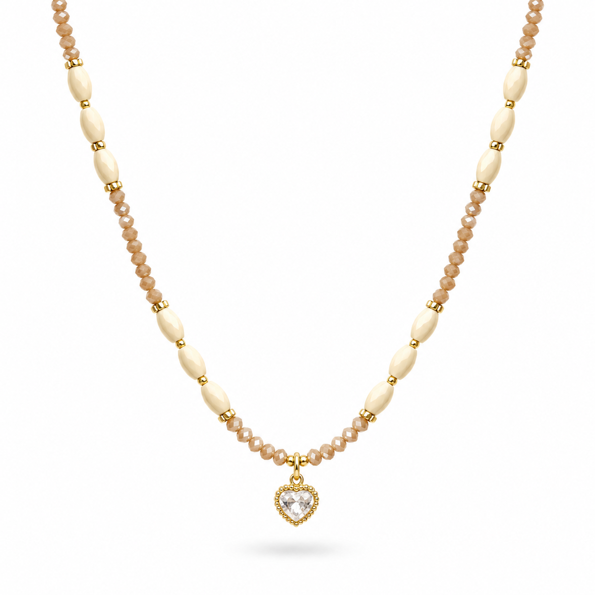 18K Heart Pearl Necklace