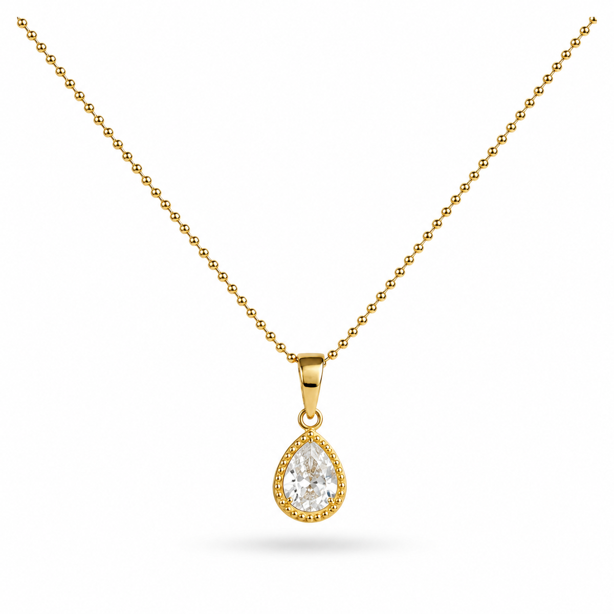 18K Crystal Drop Necklace