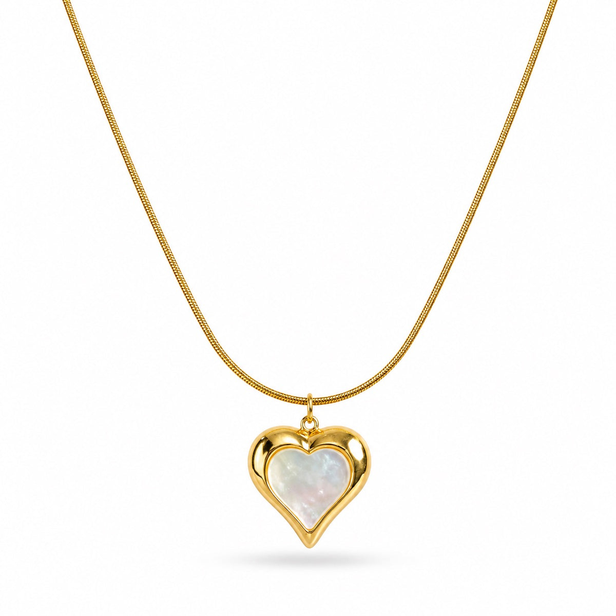 18K Pearl Heart Necklace