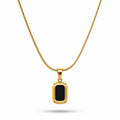 18K Gold Plated Black Onyx Necklace