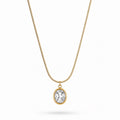 18K Gold Plated Crystal Oval Necklace
