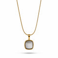 18K Gold Plated White Cat's Eye Necklace