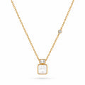 18K Gold Plated White Square Pendant Necklace