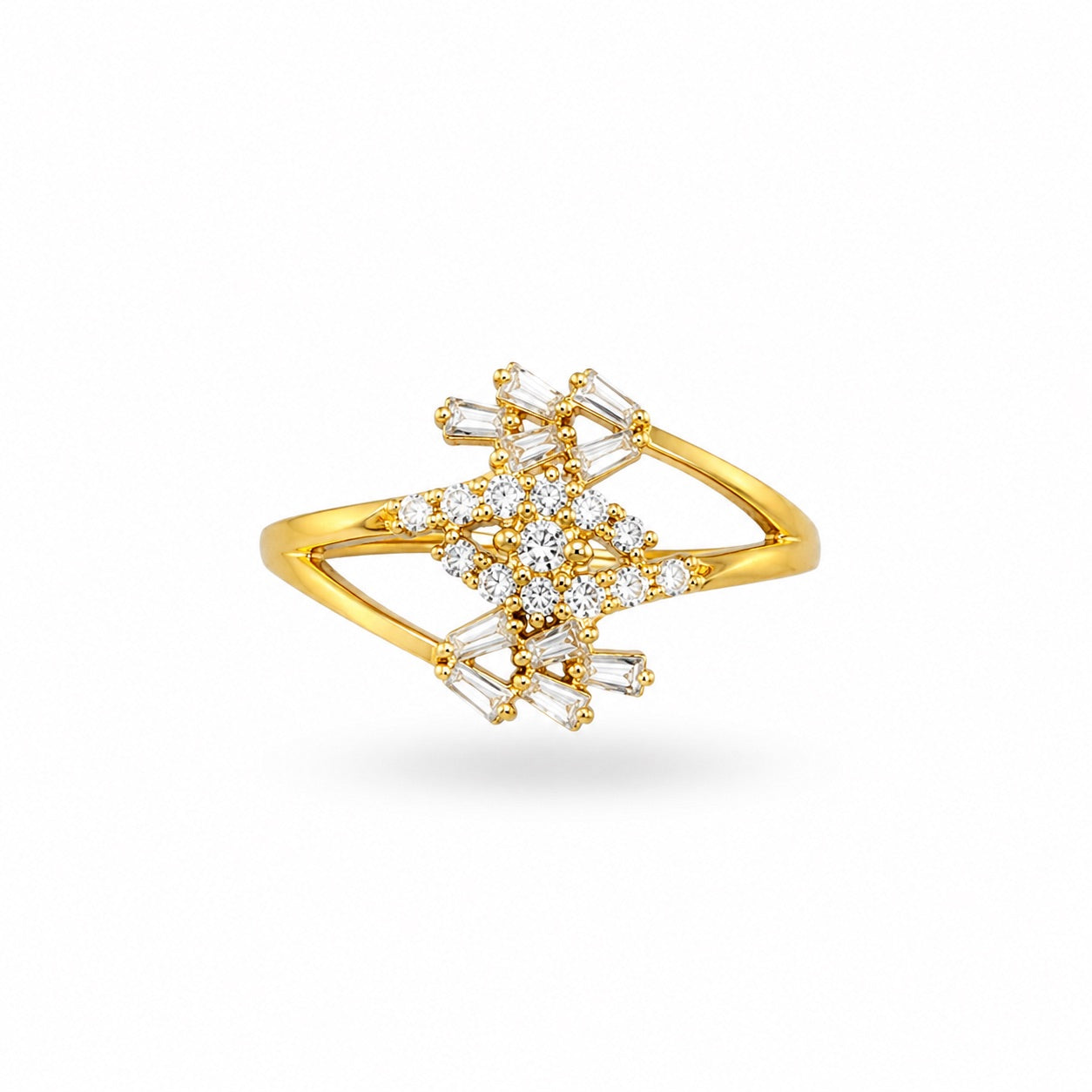 18K Crystal Burst Adjustable Statement Ring