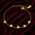 18K Heart Crystal Charm Bracelet