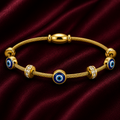 18K Evil Eye Cable Bracelet