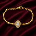 18K Pear Crystal Bamboo Bracelet
