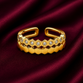 18K Honeycomb Crystal Open Ring