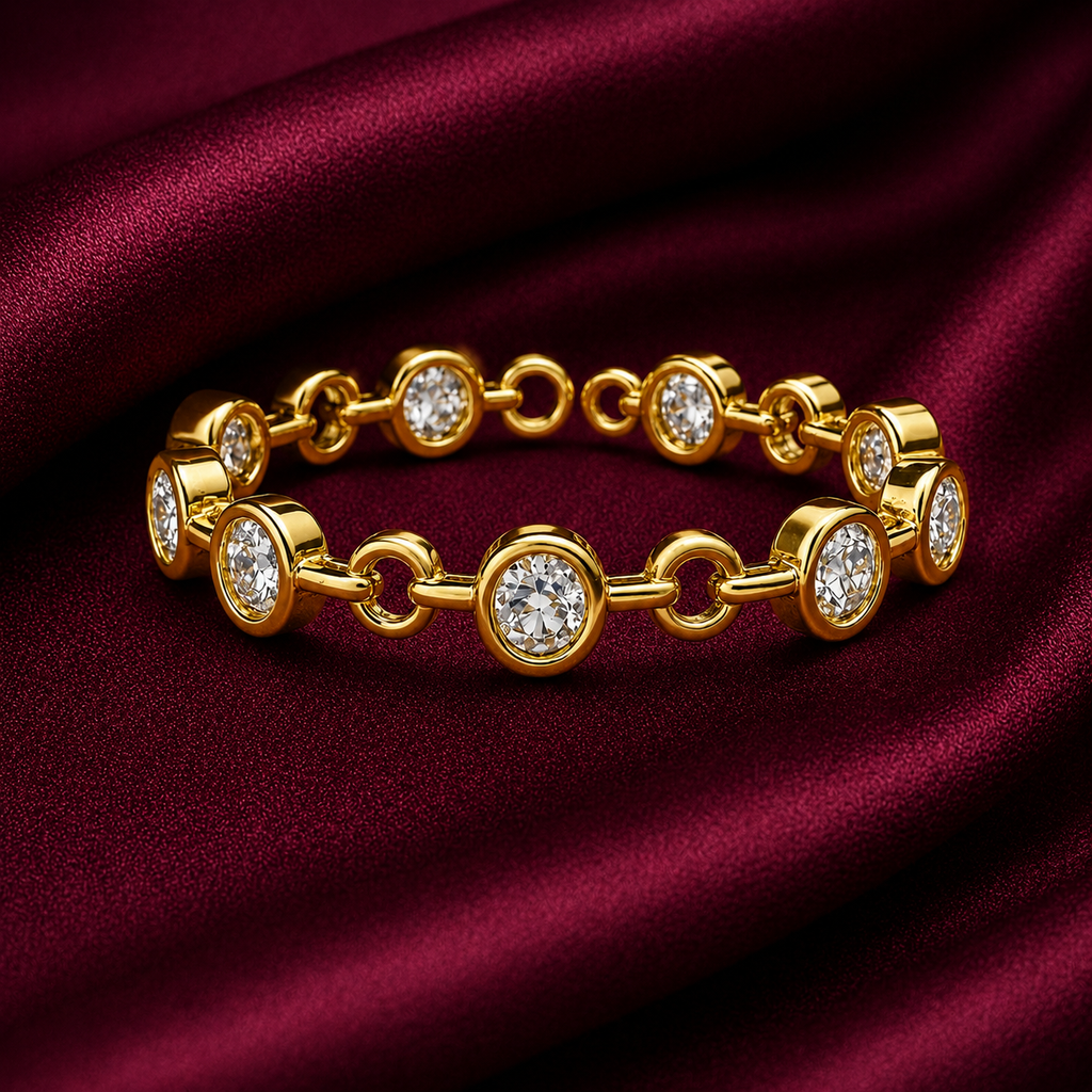 18K Crystal Link Eternity Ring