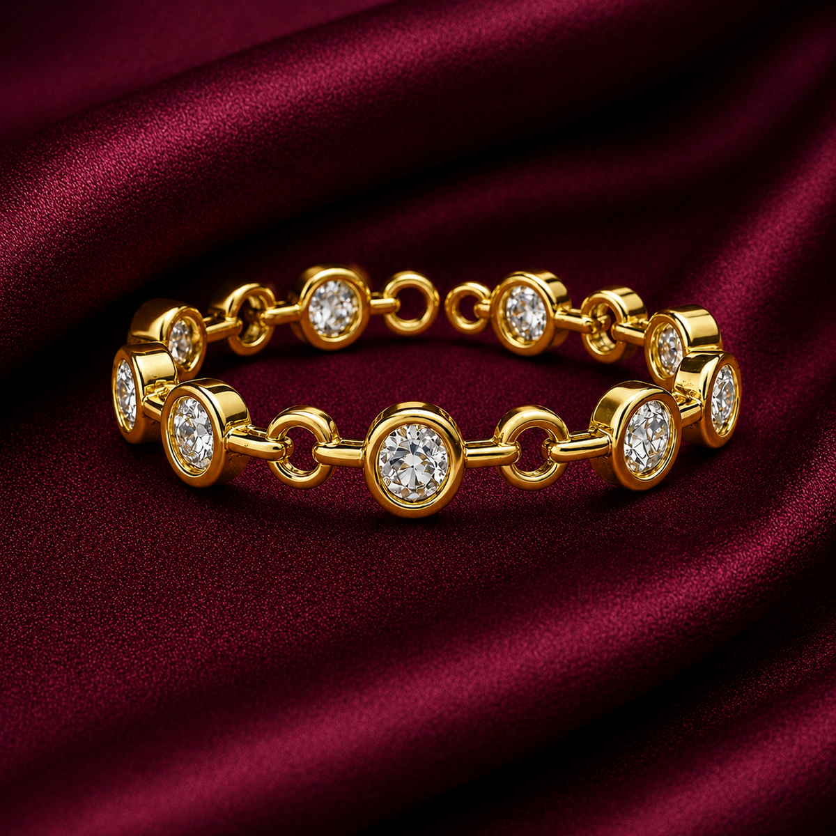 18K Crystal Link Eternity Ring