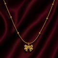 18K Golden Bow Charm Necklace