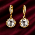 18K Crystal Drop Hoop Earrings