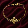 18K Floral Motif Chain Bracelet