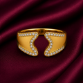 18K Crystal Wave Open Statement Ring